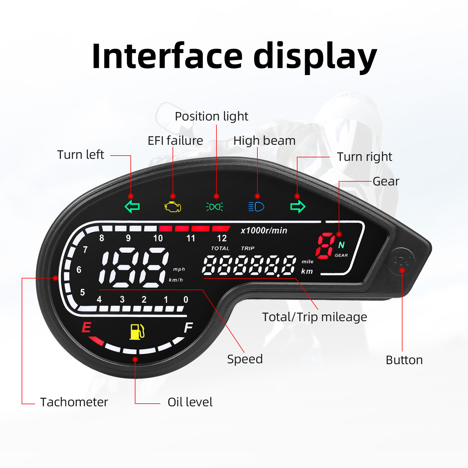 Tachimetro Digitale LED per Mo - Motorcycle Gear And Accessories recensione e prezzo